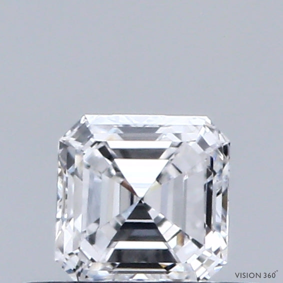 0.42 Carat Asscher Lab Grown Diamond, Very Good Polish, D Color, VVS1 Clarity