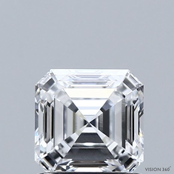 1.03 Carat Asscher Lab Grown Diamond, Excellent Polish, D Color, VVS1 Clarity
