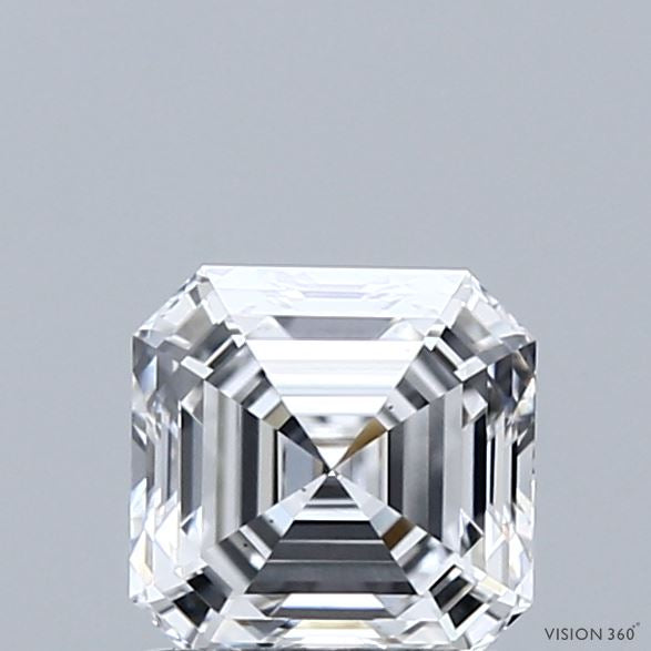1.05 Carat Asscher Lab Grown Diamond, Excellent Polish, D Color, VS1 Clarity