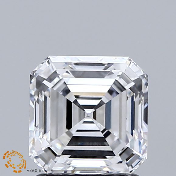 1.51 Carat Asscher Lab Grown Diamond, Excellent Polish, D Color, VVS2 Clarity