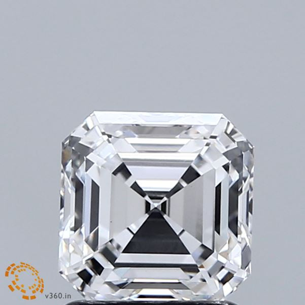 1.51 Carat Asscher Lab Grown Diamond, Excellent Polish, D Color, VVS2 Clarity