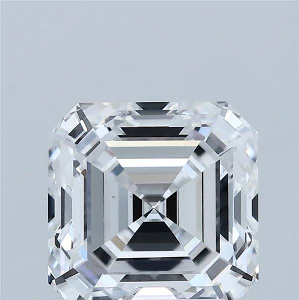 2.01 Carat Asscher Lab Grown Diamond, Excellent Polish, D Color, VS1 Clarity