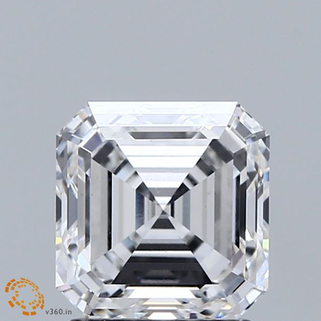 2.01 Carat Asscher Lab Grown Diamond, Excellent Polish, E Color, VS1 Clarity