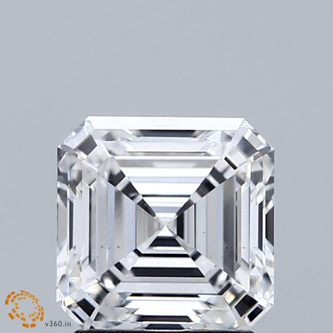 2.02 Carat Asscher Lab Grown Diamond, Excellent Polish, E Color, VS1 Clarity