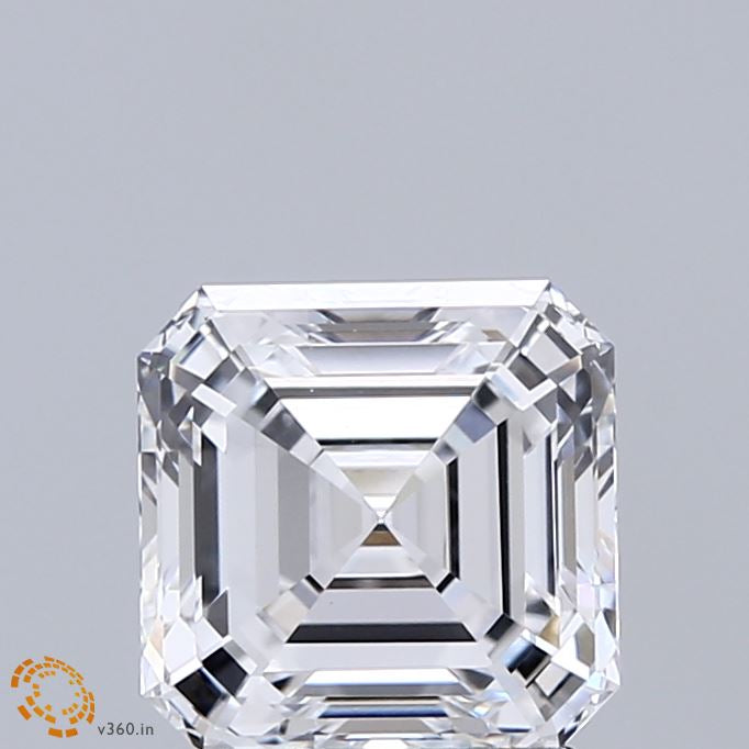 2.04 Carat Asscher Lab Grown Diamond, Excellent Polish, D Color, VVS2 Clarity