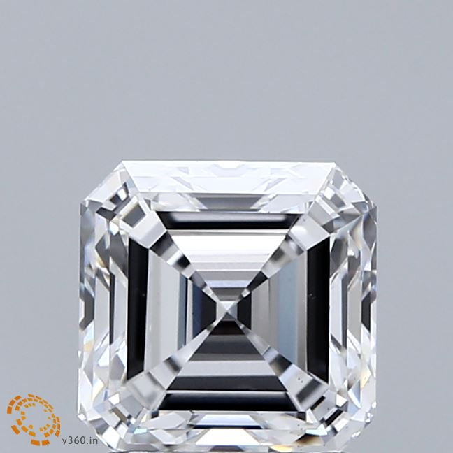 2.05 Carat Asscher Lab Grown Diamond, Excellent Polish, E Color, VS1 Clarity