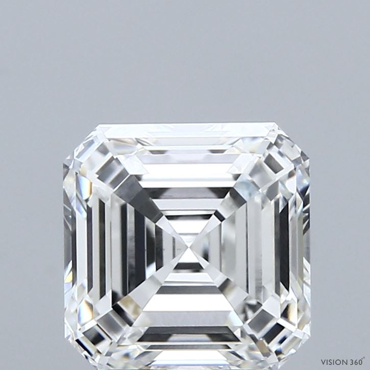 2.53 Carat Asscher Lab Grown Diamond, Excellent Polish, F Color, VVS2 Clarity