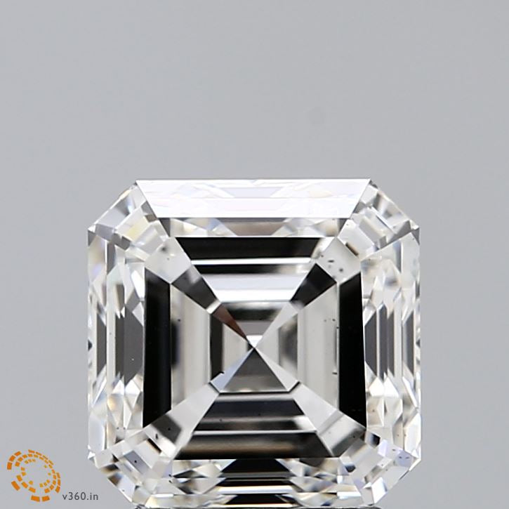 3.01 Carat Asscher Lab Grown Diamond, Excellent Polish, F Color, SI1 Clarity