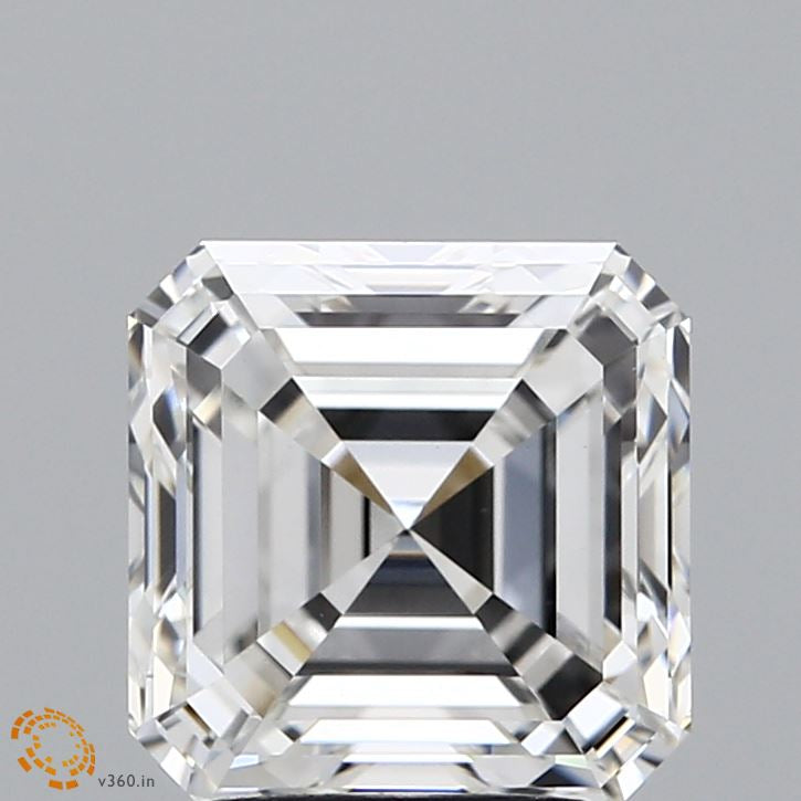 3.01 Carat Asscher Lab Grown Diamond, Excellent Polish, F Color, VVS2 Clarity