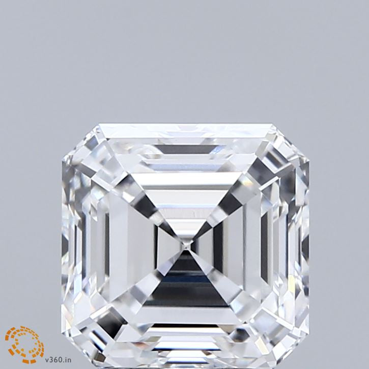 3.06 Carat Asscher Lab Grown Diamond, Excellent Polish, E Color, VVS1 Clarity