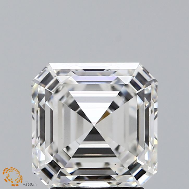 3.09 Carat Asscher Lab Grown Diamond, Excellent Polish, F Color, VS1 Clarity