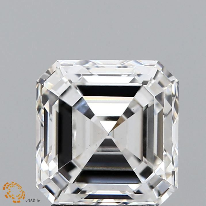 3.12 Carat Asscher Lab Grown Diamond, Excellent Polish, F Color, VS2 Clarity
