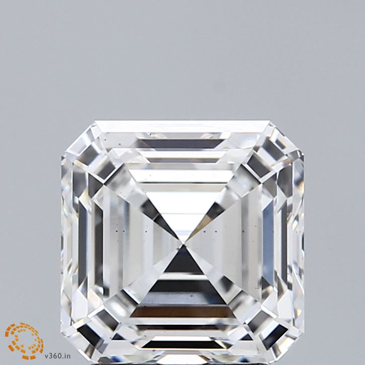 3.19 Carat Asscher Lab Grown Diamond, Excellent Polish, E Color, VS2 Clarity