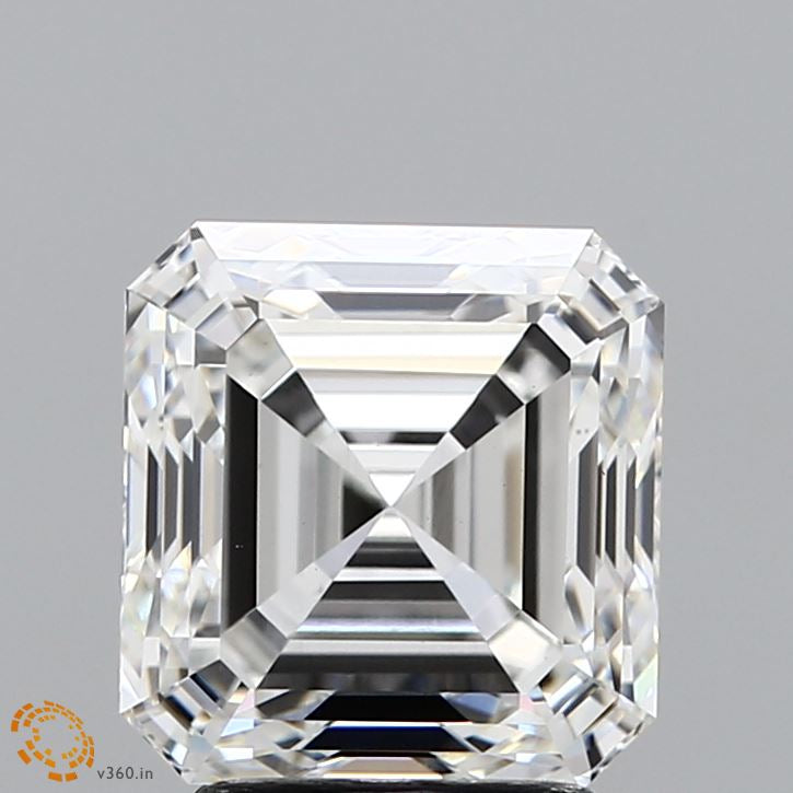 3.19 Carat Asscher Lab Grown Diamond, Excellent Polish, F Color, VS1 Clarity