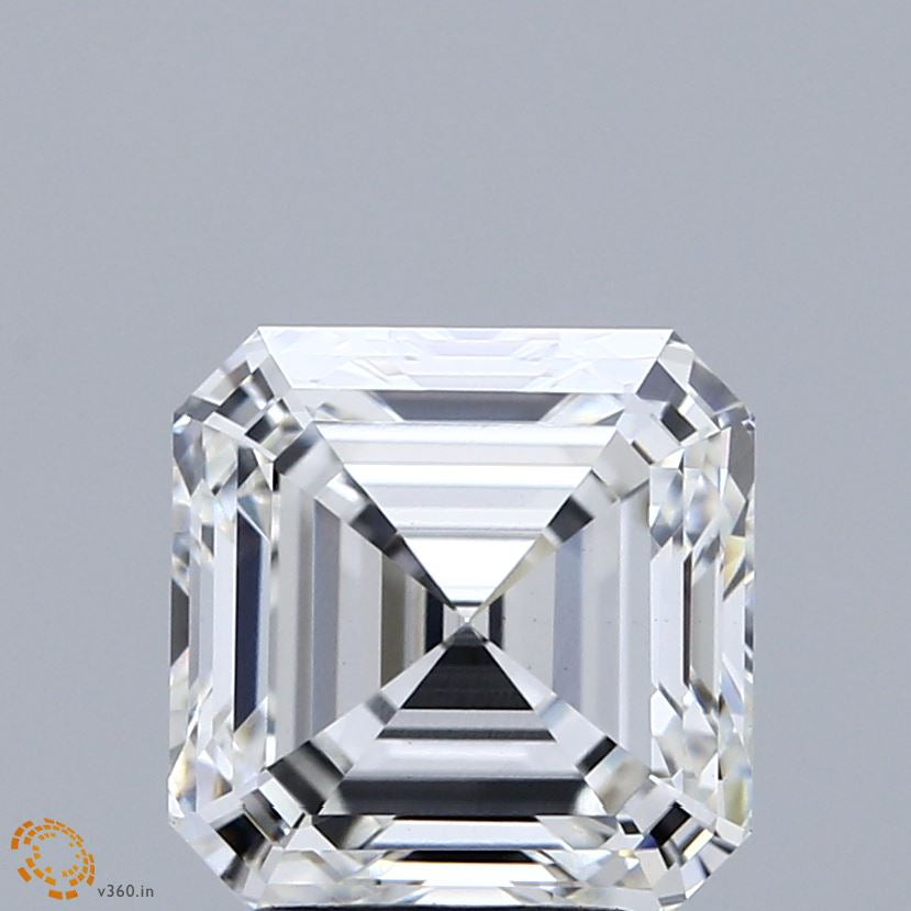 3.19 Carat Asscher Lab Grown Diamond, Excellent Polish, F Color, VS1 Clarity