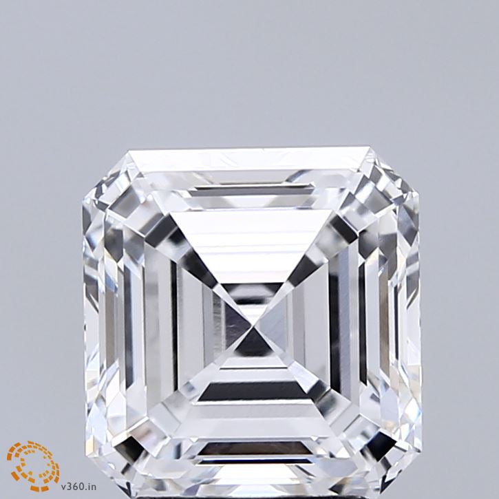 3.21 Carat Asscher Lab Grown Diamond, Excellent Polish, D Color, VVS1 Clarity