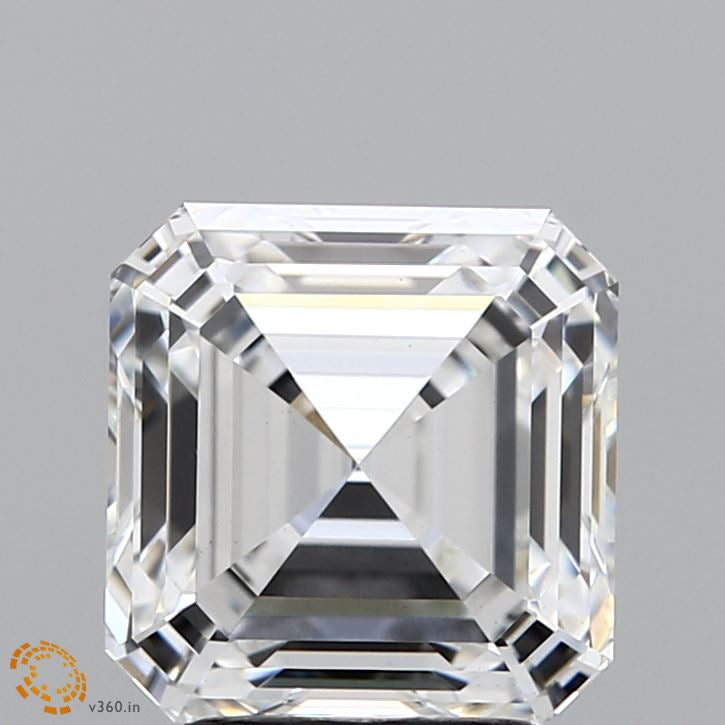 3.23 Carat Asscher Lab Grown Diamond, Excellent Polish, F Color, VS1 Clarity