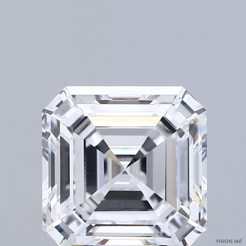 3.24 Carat Asscher Lab Grown Diamond, Excellent Polish, D Color, VVS2 Clarity