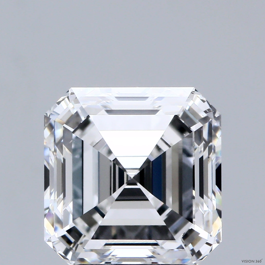 4.00 Carat Asscher Lab Grown Diamond, Excellent Polish, E Color, VS1 Clarity