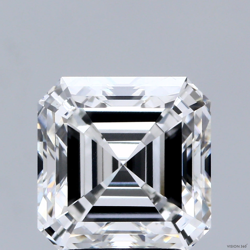 4.00 Carat Asscher Lab Grown Diamond, Excellent Polish, F Color, VS1 Clarity