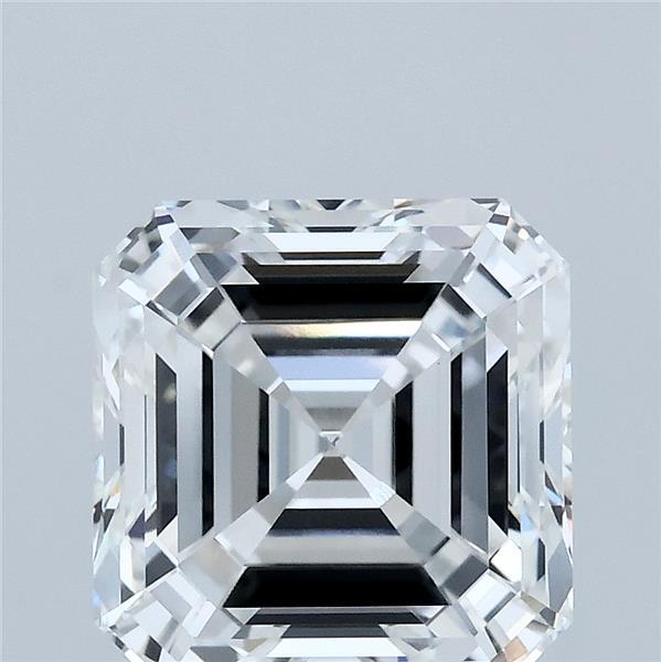 4.04 Carat Asscher Lab Grown Diamond, Excellent Polish, F Color, VVS2 Clarity