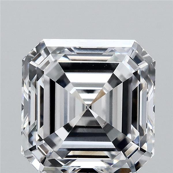 4.06 Carat Asscher Lab Grown Diamond, Excellent Polish, D Color, VS1 Clarity