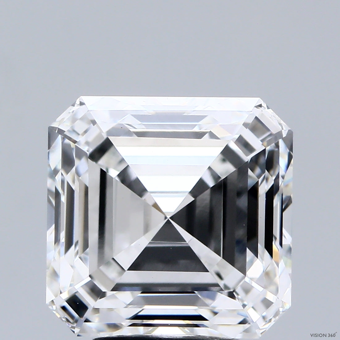 5.04 Carat Asscher Lab Grown Diamond, Excellent Polish, E Color, VVS2 Clarity