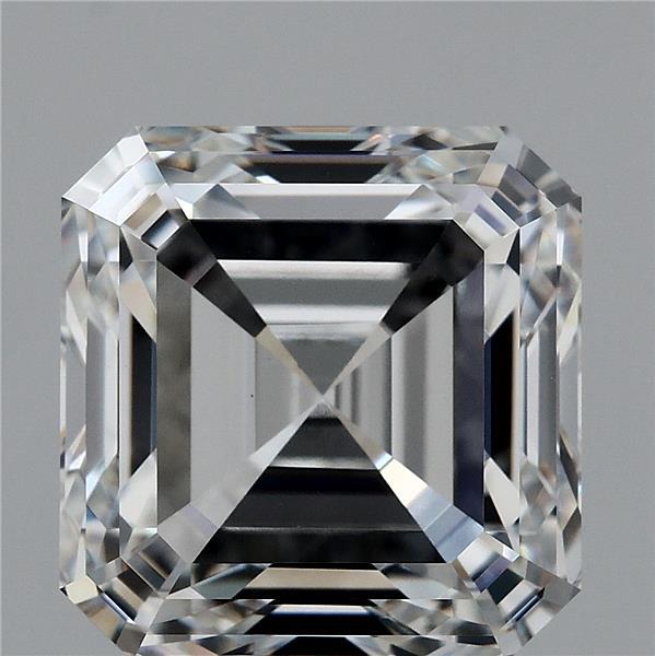 5.57 Carat Asscher Lab Grown Diamond, Excellent Polish, F Color, VVS2 Clarity