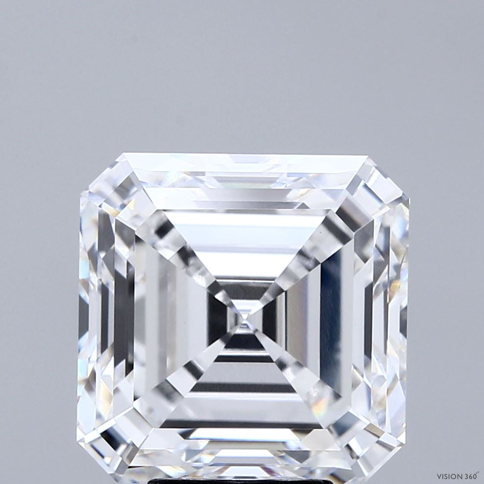 7.02 Carat Asscher Lab Grown Diamond, Excellent Polish, D Color, VVS2 Clarity