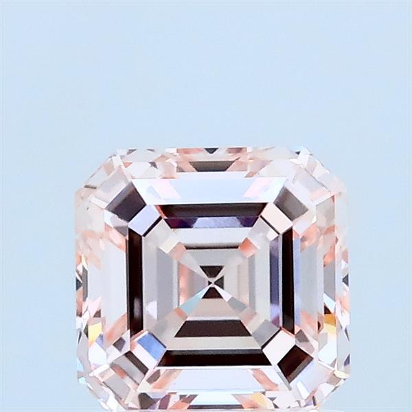 1.00 Carat Asscher Lab Grown Diamond, Fancy Intense Pink Color, VVS2 Clarity