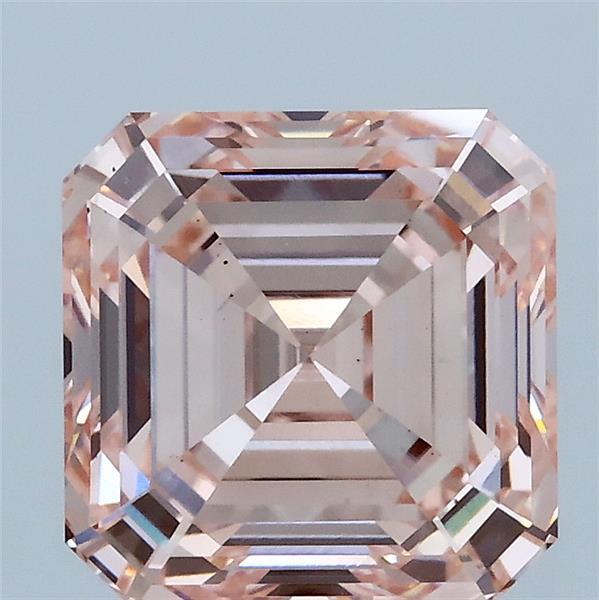 3.12 Carat Asscher Lab Grown Diamond, Fancy Intense Pink Color, VS2 Clarity