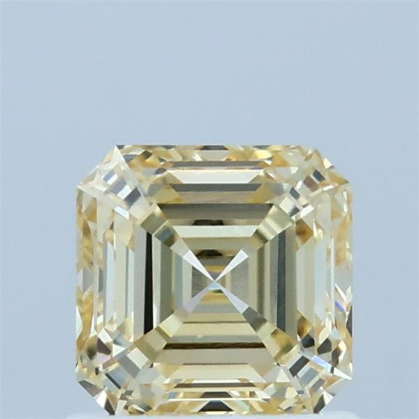 1.00 Carat Asscher Lab Grown Diamond, Fancy Yellow Color, VS1 Clarity