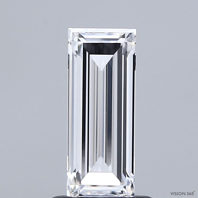 0.91 Carat Baguette Lab Grown Diamond, Excellent Polish, D Color, VVS2 Clarity