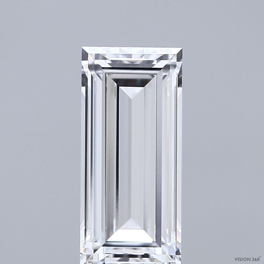 2.08 Carat Baguette Lab Grown Diamond, Excellent Polish, D Color, VVS2 Clarity