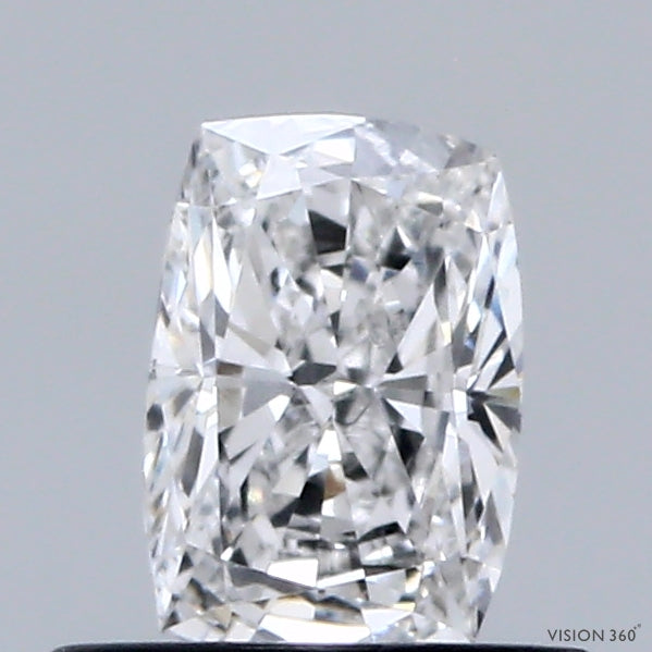 0.51 Carat Cushion Lab Grown Diamond, Very Good Polish, E Color, VVS2 Clarity