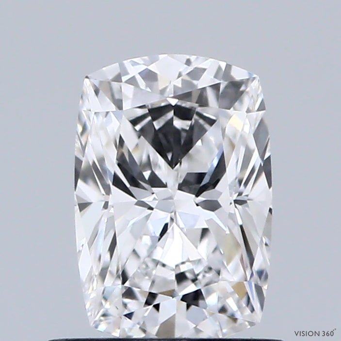 0.83 Carat Cushion Lab Grown Diamond, Excellent Polish, D Color, VS1 Clarity