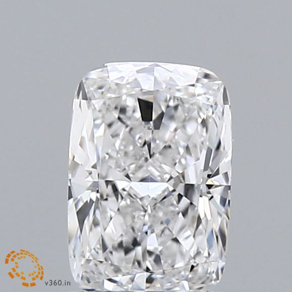 1.05 Carat Cushion Lab Grown Diamond, Excellent Polish, D Color, VVS2 Clarity