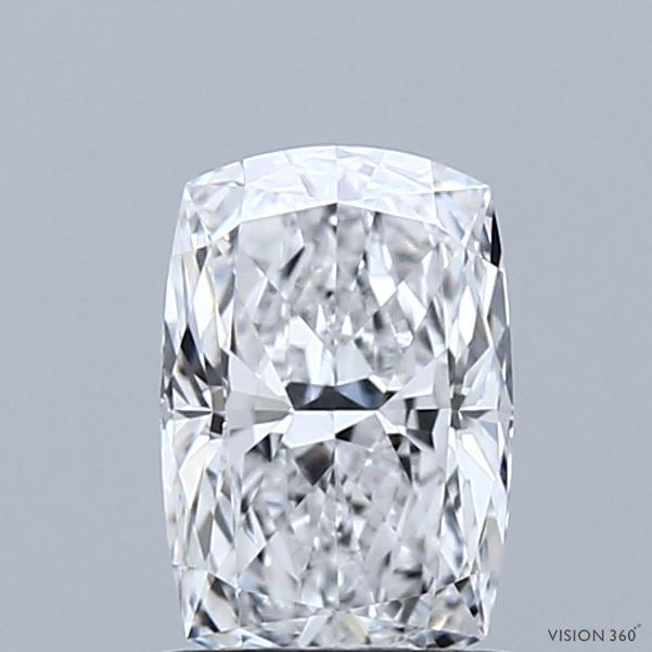 1.07 Carat Cushion Lab Grown Diamond, Excellent Polish, D Color, VVS2 Clarity