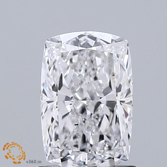 1.08 Carat Cushion Lab Grown Diamond, Excellent Polish, D Color, VS1 Clarity