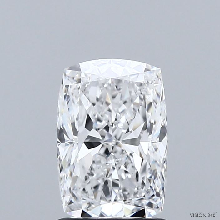 1.35 Carat Cushion Lab Grown Diamond, Excellent Polish, D Color, VVS1 Clarity