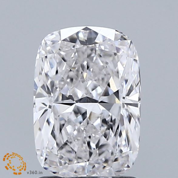 1.51 Carat Cushion Lab Grown Diamond, Excellent Polish, E Color, VVS2 Clarity