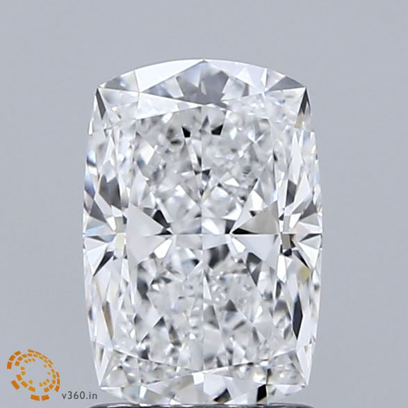 1.52 Carat Cushion Lab Grown Diamond, Excellent Polish, D Color, VVS2 Clarity