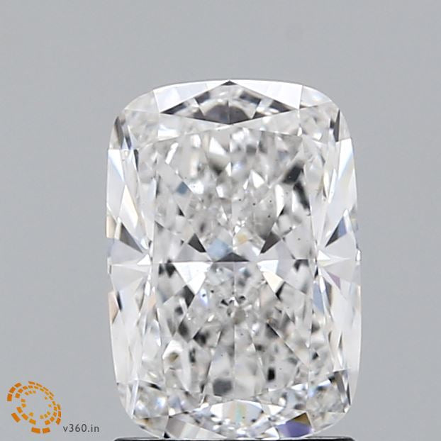 1.57 Carat Cushion Lab Grown Diamond, Excellent Polish, E Color, VS2 Clarity