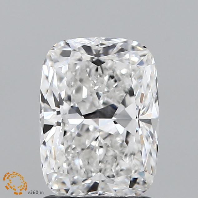 1.61 Carat Cushion Lab Grown Diamond, Excellent Polish, E Color, VS2 Clarity