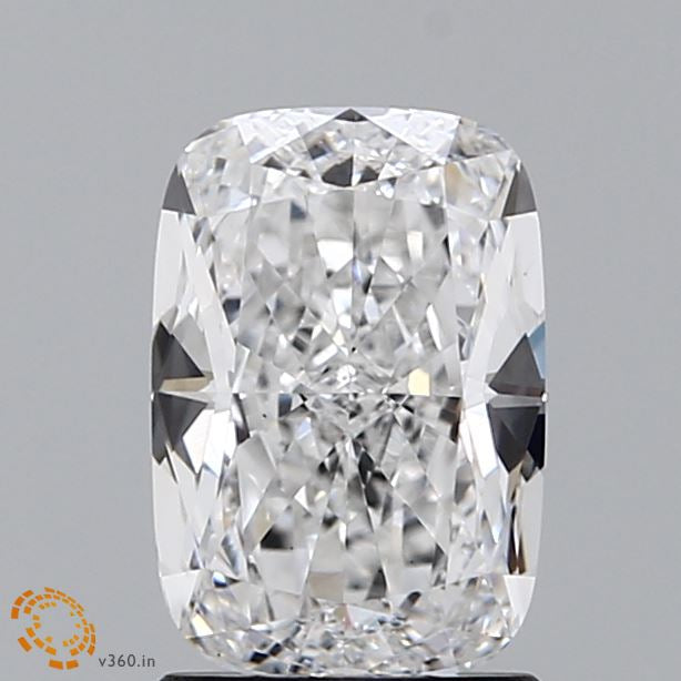 1.63 Carat Cushion Lab Grown Diamond, Excellent Polish, D Color, VS1 Clarity