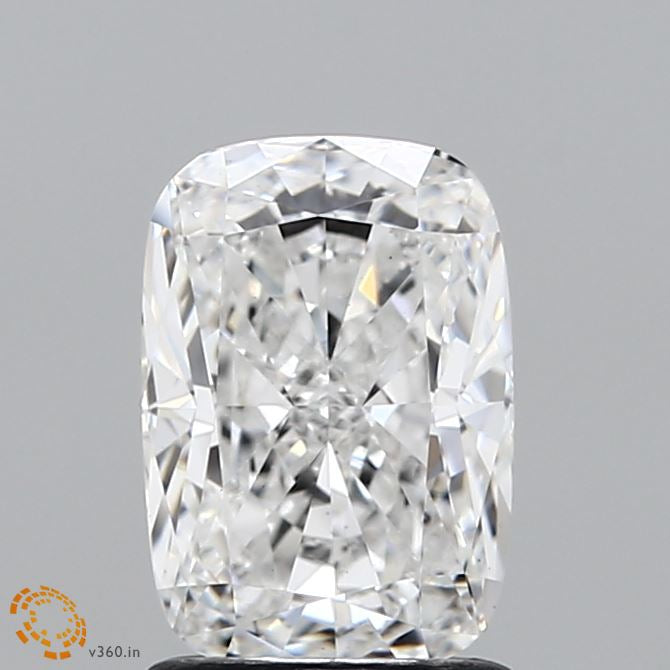 1.63 Carat Cushion Lab Grown Diamond, Excellent Polish, E Color, VS1 Clarity