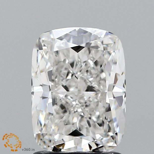 1.63 Carat Cushion Lab Grown Diamond, Excellent Polish, F Color, VVS2 Clarity