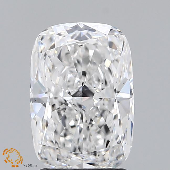 2.00 Carat Cushion Lab Grown Diamond, Excellent Polish, D Color, VS2 Clarity