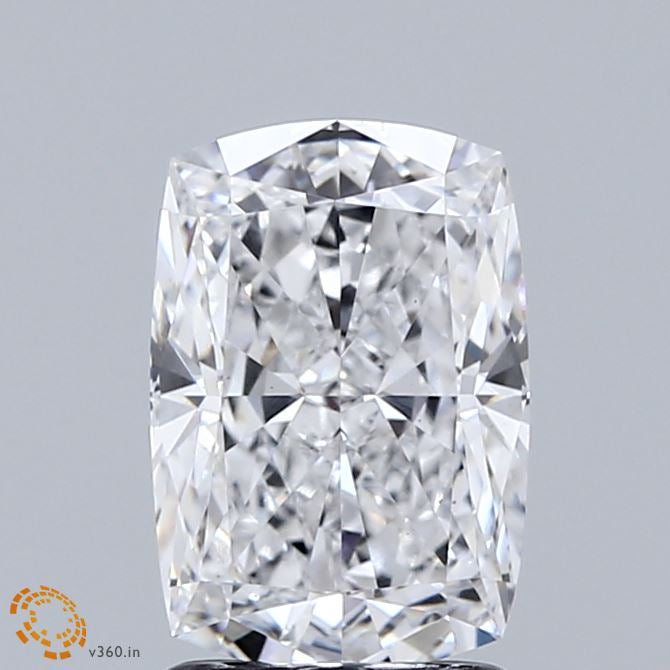 2.03 Carat Cushion Lab Grown Diamond, Excellent Polish, D Color, VS1 Clarity