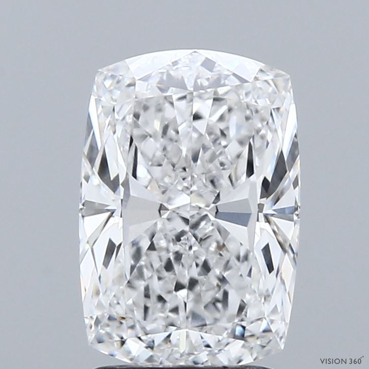 2.56 Carat Cushion Lab Grown Diamond, Excellent Polish, E Color, VVS2 Clarity